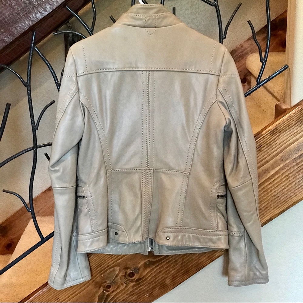 Michael Kors Leather Motorcycle Jacket Medium - Picture 4 of 4